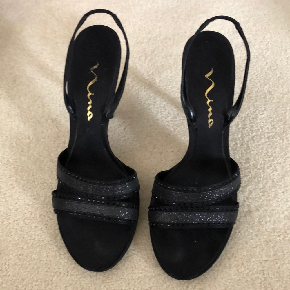Black sparky heels in good condition